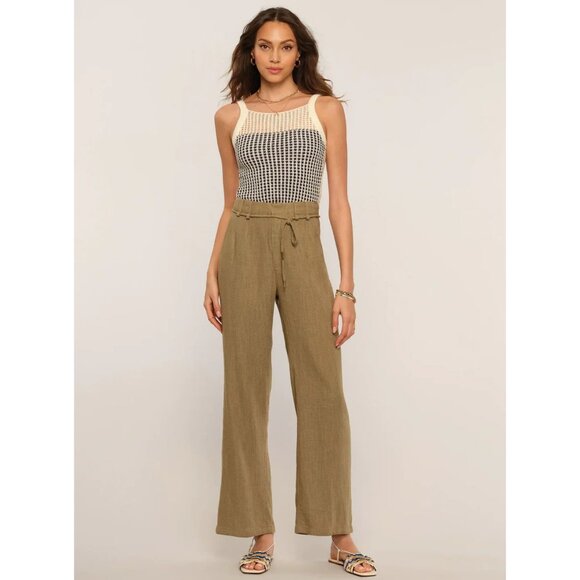 HEARTLOOM Lavina Pants in Moss Large New Womens Loose Linen Trousers - Picture 11 of 11